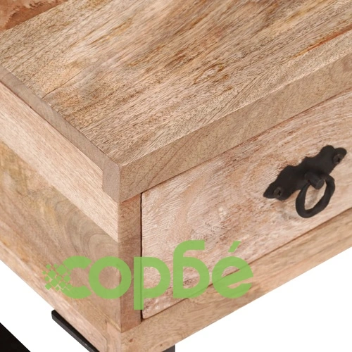 Маса за кафе с 3 чекмеджета, мангово дърво масив, 90x50x35 cм ➤ топ цена ➤ sorbe.bg