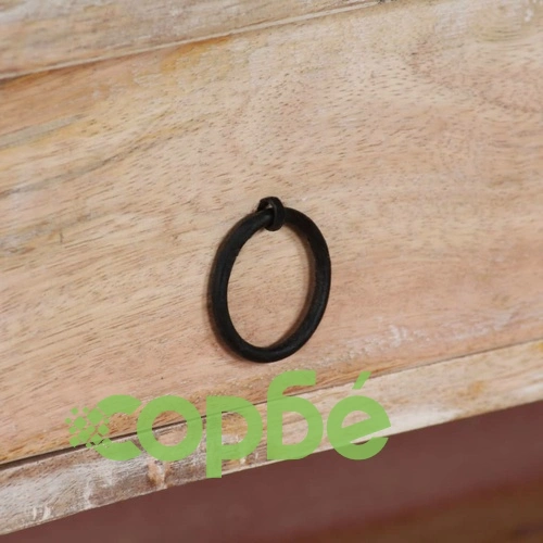 Писалище, мангово дърво масив и стомана, 110x50x96 cм ➤ топ цена ➤ sorbe.bg