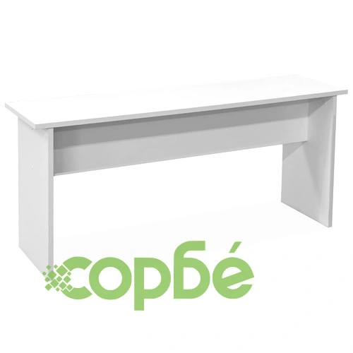 Трапезна маса и пейки, 3 части, инженерно дърво, бял ➤ топ цена ➤ sorbe.bg