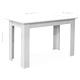 Трапезна маса и пейки, 3 части, инженерно дърво, бял