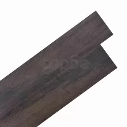 Самозалепващи подови дъски PVC 5,02 кв.м. 2 мм тъмнокафяви