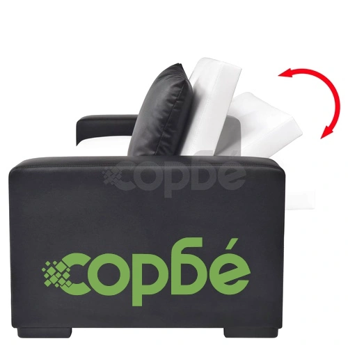 Разтегателен диван, подлакътници, PVC, бял, регулируем ➤ топ цена ➤ sorbe.bg