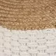 Тъкан/плетен пуф, юта и памук, 50x35 см, бял
