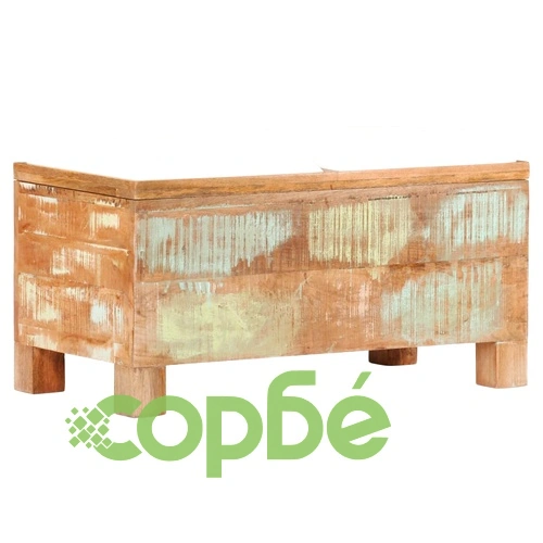 Пейка за съхранение, регенерирано дърво масив, 80x40x40 см ➤ топ цена ➤ sorbe.bg