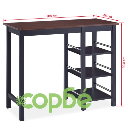 Бар комплект, 3 части, МДФ, черен ➤ топ цена ➤ sorbe.bg