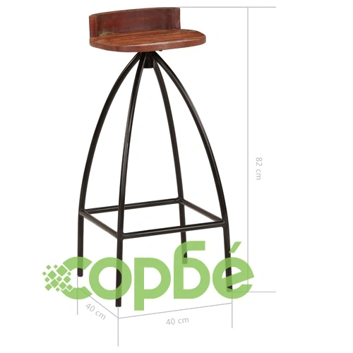 Бар табуретки, 2 бр, регенерирана дървесина масив ➤ топ цена ➤ sorbe.bg