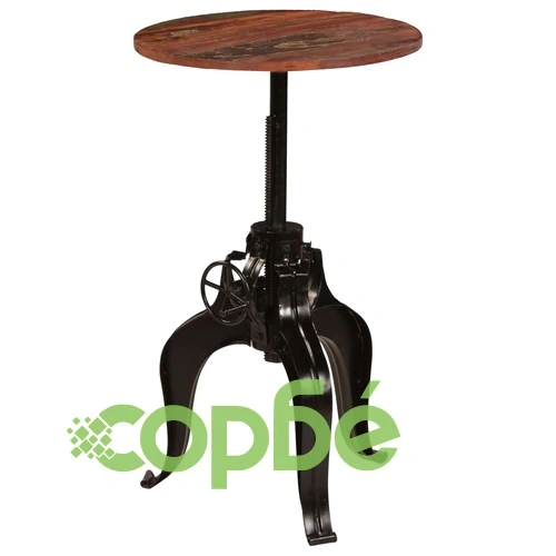 Бар маса, регенерирано дърво масив, 60х(76-110) см ➤ топ цена ➤ sorbe.bg