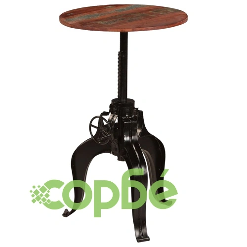 Бар маса, регенерирано дърво масив, 60х(76-110) см ➤ топ цена ➤ sorbe.bg