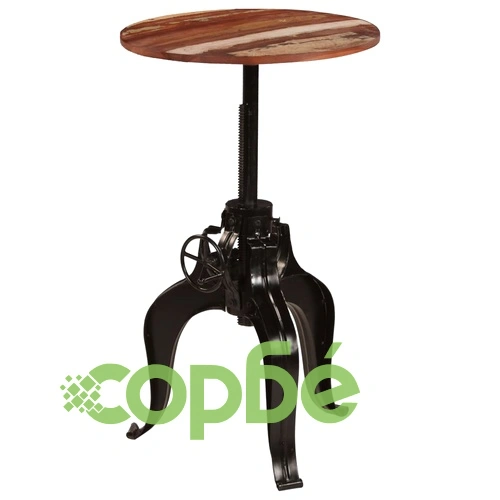 Бар маса, регенерирано дърво масив, 60х(76-110) см ➤ топ цена ➤ sorbe.bg