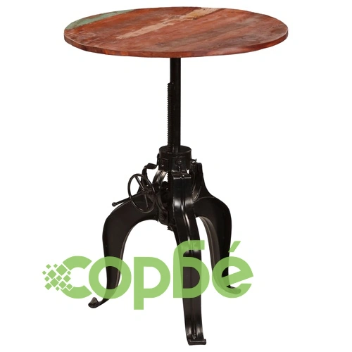 Бар маса, регенерирано дърво масив, 75х(76-110) см ➤ топ цена ➤ sorbe.bg