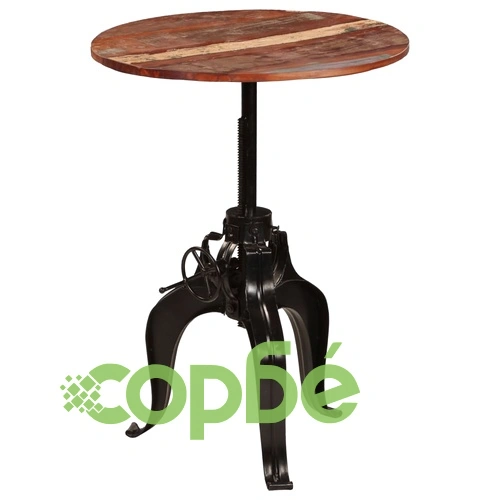 Бар маса, регенерирано дърво масив, 75х(76-110) см ➤ топ цена ➤ sorbe.bg