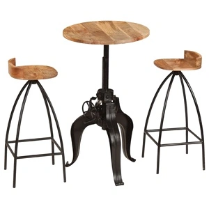 Бар комплект от 3 части, мангово дърво масив