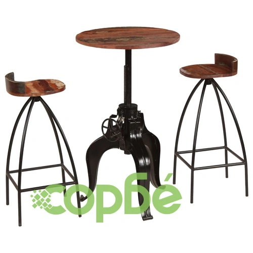 Бар комплект от 3 части, регенерирано дърво масив  ➤ топ цена ➤ sorbe.bg