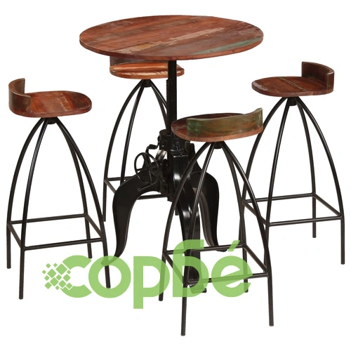 Бар комплект от 5 части, регенерирано дърво масив  ➤ топ цена ➤ sorbe.bg