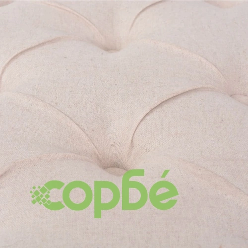 Пейка, лен и дървен масив, 110x38x48 см, кремавобяла ➤ топ цена ➤ sorbe.bg