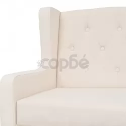 3-местен диван от плат, кремавобял