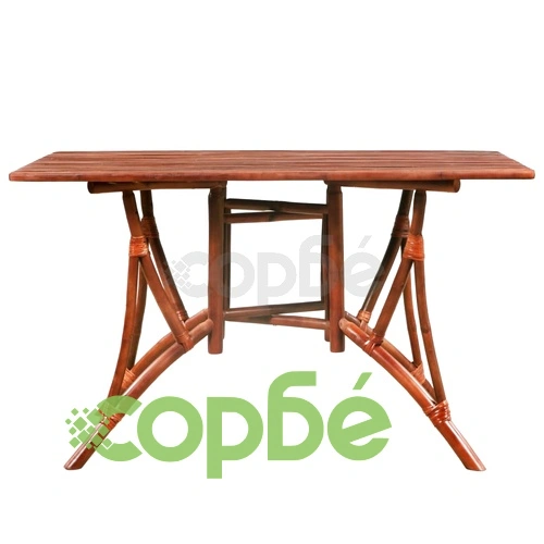 Трапезна маса, бамбук, 115x70x75 см, кафява, правоъгълна ➤ топ цена ➤ sorbe.bg