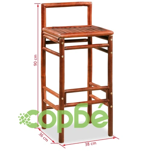 Бар табуретки, 2 бр, бамбук ➤ топ цена ➤ sorbe.bg