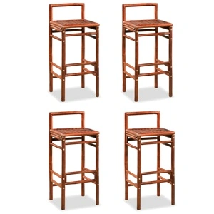 Бар табуретки, 4 бр, бамбук