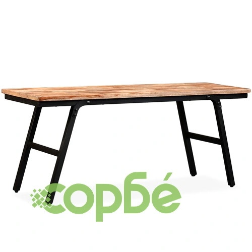 Пейка от регенерирано тиково дърво и стомана, 110х35х45 см ➤ топ цена ➤ sorbe.bg