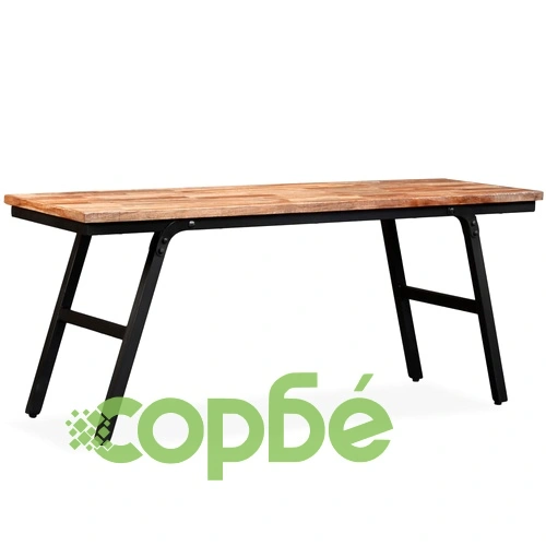 Пейка от регенерирано тиково дърво и стомана, 110х35х45 см ➤ топ цена ➤ sorbe.bg