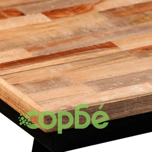Пейка от регенерирано тиково дърво и стомана, 110х35х45 см ➤ топ цена ➤ sorbe.bg