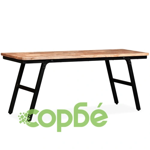 Пейка от регенерирано тиково дърво и стомана, 110х35х45 см ➤ топ цена ➤ sorbe.bg