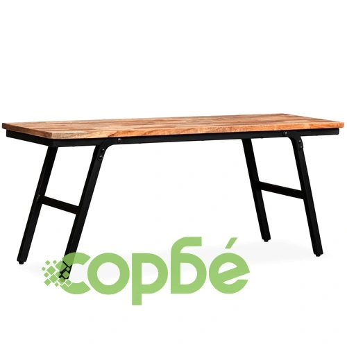 Пейка от регенерирано тиково дърво и стомана, 110х35х45 см ➤ топ цена ➤ sorbe.bg