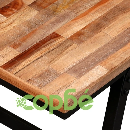 Пейка от регенерирано тиково дърво и стомана, 160х35х45 см ➤ топ цена ➤ sorbe.bg