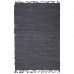 Ръчно тъкан Chindi килим, 160x230 см, антрацит