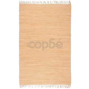 Ръчно тъкан Chindi килим, 120x170 см, бежов