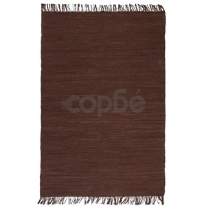 Ръчно тъкан Chindi килим, 120x170 см, кафяв