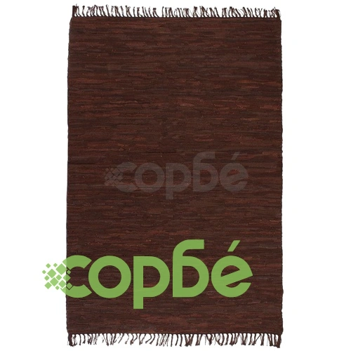 Ръчно тъкан Chindi килим, кожа, 80x160 см, кафяв ➤ топ цена ➤ sorbe.bg