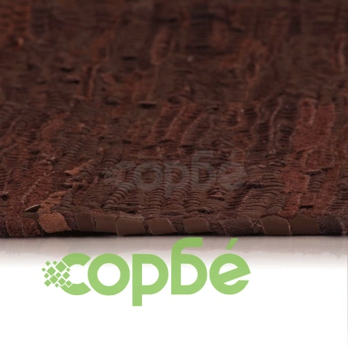 Ръчно тъкан Chindi килим, кожа, 160x230 см, кафяв ➤ топ цена ➤ sorbe.bg