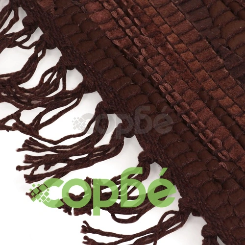 Ръчно тъкан Chindi килим, кожа, 160x230 см, кафяв ➤ топ цена ➤ sorbe.bg