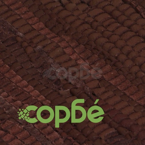 Ръчно тъкан Chindi килим, кожа, 190x280 см, кафяв ➤ топ цена ➤ sorbe.bg