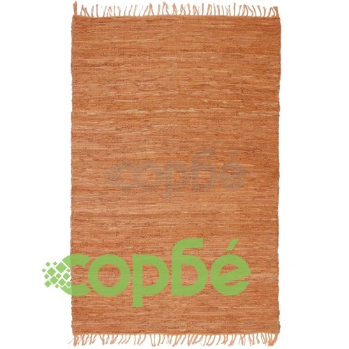 Ръчно тъкан Chindi килим, кожа, 120x170 см, жълтокафяв ➤ топ цена ➤ sorbe.bg