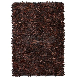 Рошав килим от естествена кожа, 190x280 см, кафяв