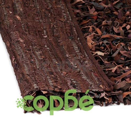 Рошав килим от естествена кожа, 190x280 см, кафяв ➤ топ цена ➤ sorbe.bg