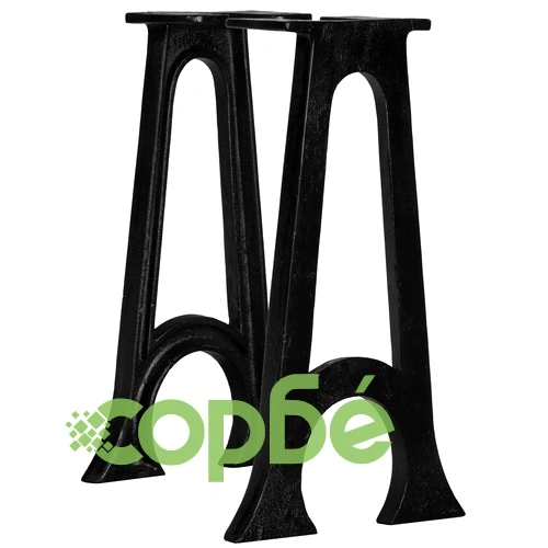 Крака за пейка, 2 бр, арковидна основа, A-образни, чугун ➤ топ цена ➤ sorbe.bg