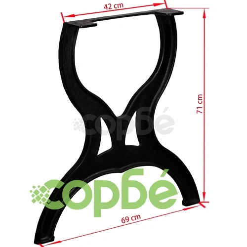 Крака за трапезна маса, 2 бр, Х-образни, чугун ➤ топ цена ➤ sorbe.bg