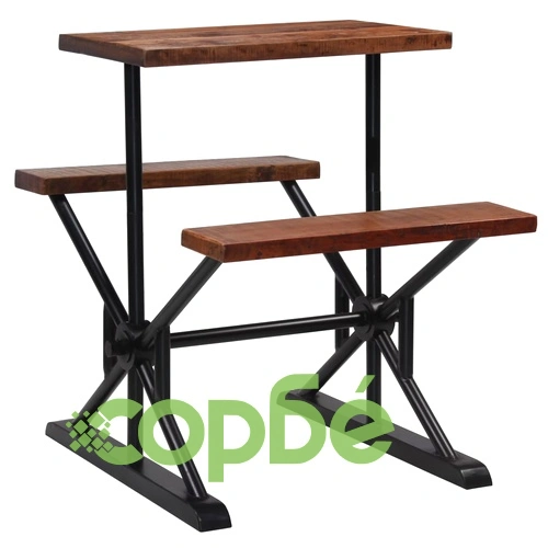 Бар маса с пейки, регенерирано дърво масив, 80x50x107 см  ➤ топ цена ➤ sorbe.bg