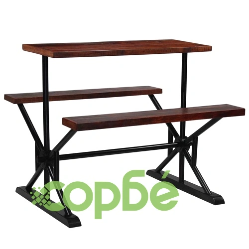 Бар маса с пейки, регенерирано дърво масив, 120x50x107 см  ➤ топ цена ➤ sorbe.bg