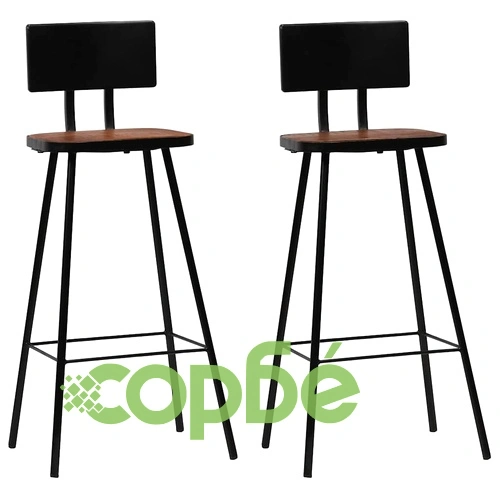Бар табуретки, 2 бр, регенерирана дървесина масив ➤ топ цена ➤ sorbe.bg