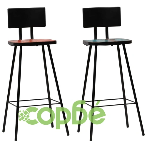 Бар табуретки, 2 бр, регенерирана дървесина масив ➤ топ цена ➤ sorbe.bg