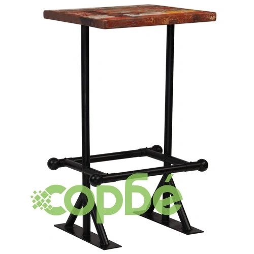 Бар комплект, 3 части, регенерирано дърво масив, многоцветен ➤ топ цена ➤ sorbe.bg