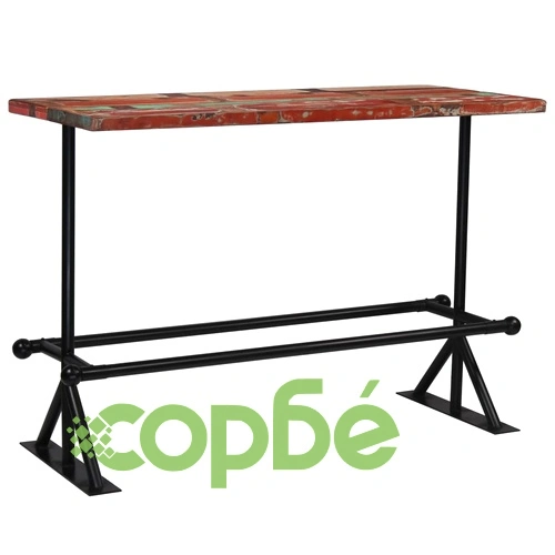 Бар комплект, 7 части, регенерирано дърво масив, многоцветен ➤ топ цена ➤ sorbe.bg