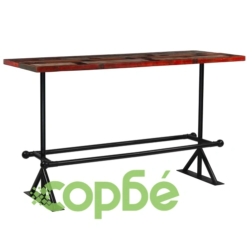 Бар комплект, 9 части, регенерирано дърво масив, многоцветен ➤ топ цена ➤ sorbe.bg