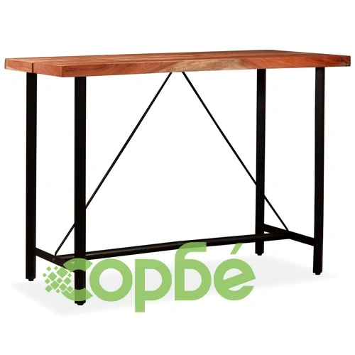 Бар маса, акациево дърво масив, 150x70x107 см ➤ топ цена ➤ sorbe.bg