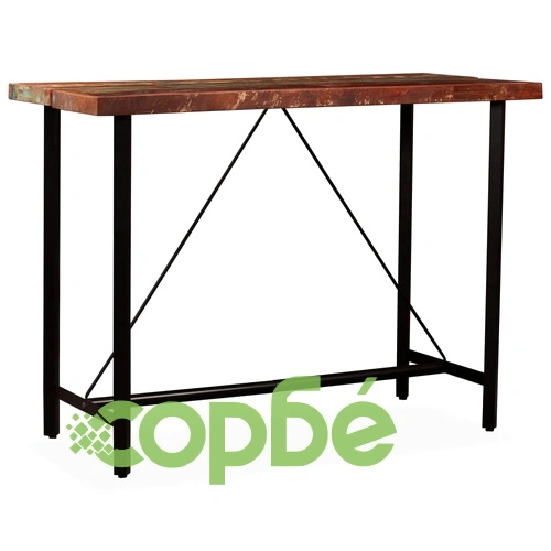 Бар маса, регенерирано дърво масив, 150x70x107 см ➤ топ цена ➤ sorbe.bg